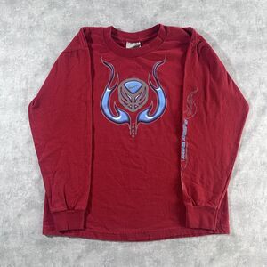 Vintage Y2k nike Gray Tag Red Blue Flame Long Sleeve Shirt Size Kids XL